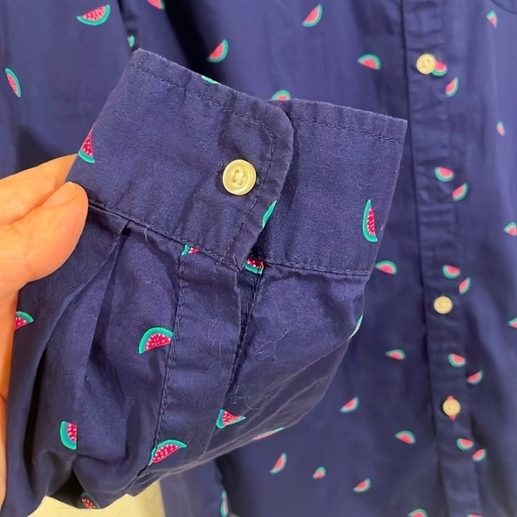 Old Navy Women Button Front Top Large Blue 100% Cotton Large Classic Preppy - Picture 5 of 12